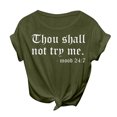 thumbnail image 1 of B91xZ Tunique Femme Grande Taille Basique Col Rond Manches Courtes, Vert Armée G, 1 of 4