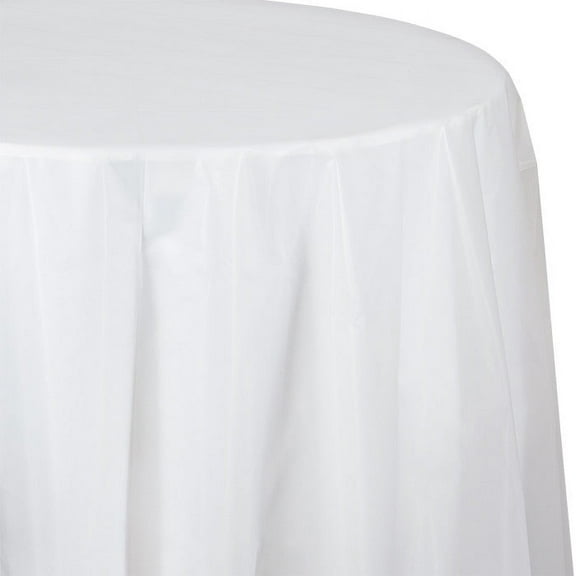 12/Case Bulk Clear Round Plastic 82 inch Table Covers