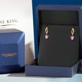 thumbnail image 5 of Gem Stone King 10K Yellow Gold Pink Mystic Topaz and Lab Grown Diamond Dangle Earrings for Women | 1.25 Cttw | Gemstone November Birthstone | Heart Shape 5MM, 5 of 6
