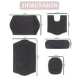 thumbnail image 3 of Home Weavers Waterford Collection 100% Cotton Non-Slip Bathroom Rug Set Machine Washable Bathroom Rug, Bath Rug, U Shaped Contour, Lid Cover, Toilet Tank Cover, Gray Color 5 Piece Bath Carpet set, 3 of 8