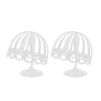 2 Pcs Wig Display Rack Hats Cap Organizer Stand Child Man White
