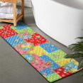 thumbnail image 2 of Pioneer Flower Floral Print Pattern Bathroom Rugs Mat, Non Slip Microfiber Bathroom Rug with Rubber Backing, Soft Mats for Bathroom Floor Tub Shower, 17"x47", 2 of 5