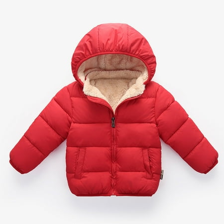 

Toddler Boys Coats & Jackets Autumn Winter Solid Hooded Thick Warm Boys Outdoor Jackets & Outerwear Sportwear