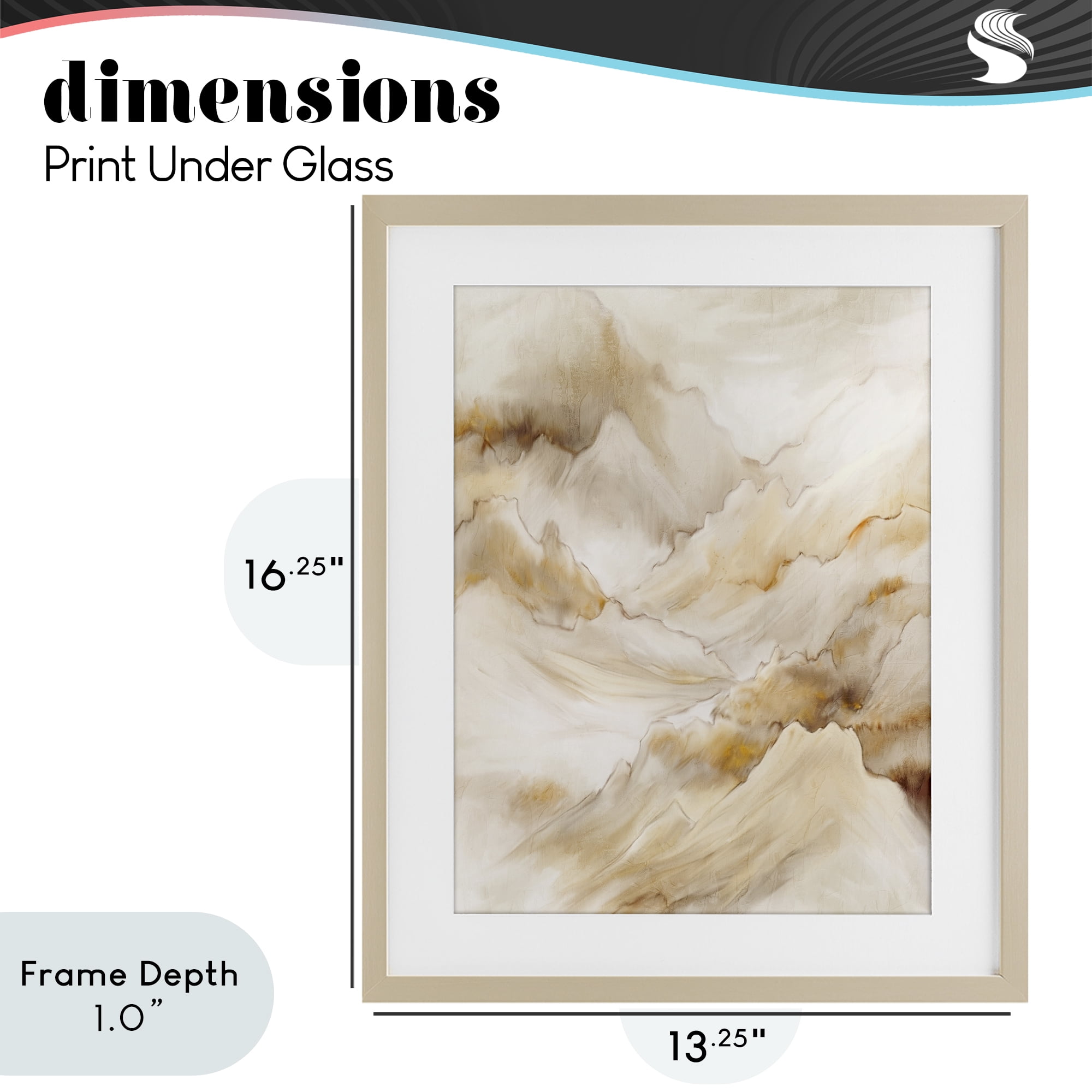 Stupell Industries Neutral Land Flow Birch Framed Print Under Glass, design by Kim Allen