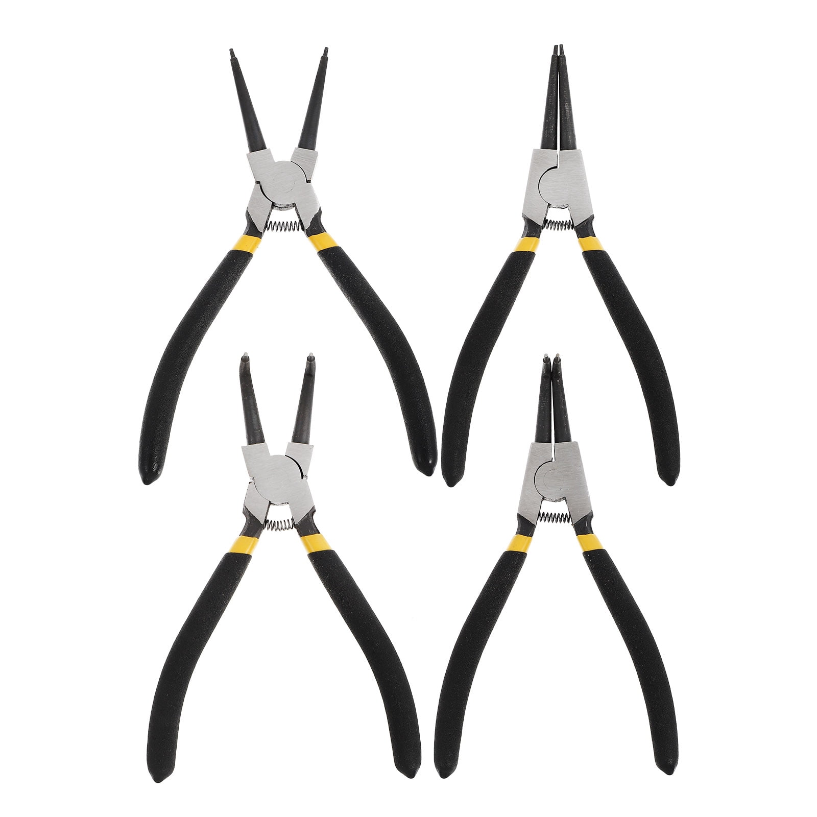 PTOOTP Spring Calipers Retaining Ring Plier Steel Black for Repair Use 4Pcs