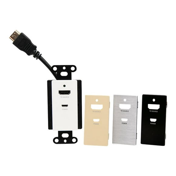 C2G HDMI Inline Extender Decorative Wall Plate with Interchangeable Wall Plate Covers - 4K 60Hz - Video/audio extender - 19 pin HDMI Type A / 19 pin HDMI Type A