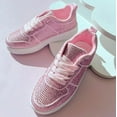 thumbnail image 5 of Top Moda Shoes Women Fashion Platform Sneakers Crystals Rhinestone Bling Lace Up BOSTON-1 Pink 8.5, 5 of 5