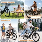 PostJoy Electric Mountain Bike 26 1500W Peak Motor, 65 Miles 28MPH Ebike, 480Wh Battery Electric Bicycle for Adults 7 Speed Electric Bicycles Front Fork Suspension