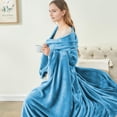 thumbnail image 3 of IR Imperial Rooms Fleece Bed Throw Blanket, Plush, Travel and Couch Fuzzy, Cozy Washable Ultrasoft Throw Size Sky Blue, 3 of 13