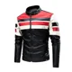 thumbnail image 4 of Nueva chaqueta de cuero para hombre, chaqueta de motocicleta elegante de otoño/invierno de talla grande, venta de Amazon, ropa para hombre con sobrepeso, 4 of 5