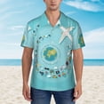 thumbnail image 2 of Zufioo Travelling on Airplane Hawaiian Shirt for Men,Beach Shirts Tropical Vacation Shirts,Sleeve Casual Button Down Shirt with Pocket for Travel,Beach,Party,daily,3X-Large, 2 of 7
