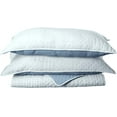 thumbnail image 1 of KASENTEX Coverlet 3-pc Mini Quilt Set - All-Season Lightweight Ultra Soft Bedding Stonewashed Blanket - Heat-pressed 2-Tone REVERSIBLE Color, TWIN + 2 Shams, Soft Sky Blue/Indigo Light, 1 of 5
