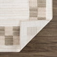 thumbnail image 5 of Hauteloom Azrika Machine Washable Contemporary Checkered Runner Rug - Modern Geometric Carpet for Living Room, Bedroom, Dining Room - Dark Brown, Beige, Dark Beige - 7'10" x 10' (8x10 Rug), 5 of 13