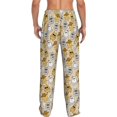 thumbnail image 3 of Uemuo Music Dancing Cat Pattern Men's Wide Leg Palazzo Lounge Pants with Pockets Light Weight Loose Comfy Casual Pajama Pants-Large, 3 of 9