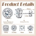 thumbnail image 4 of Turandoss 4 Pairs 18K White Gold Plated Halo Stud Earrings for Women Men Sensitive Ears Round CZ Hypoallergenic Non Tarnish Fashion Accessories Jewelry Birthday Gifts for Mom Her Him Teen Wife Adult, 4 of 6