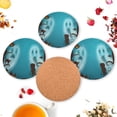 thumbnail image 6 of GZHJMY Ghost Round Coaster, 4 Pcs Heat Resistant Absorbent Drink Coaster for Kitchen Bar Cafe Decor, 6 of 7