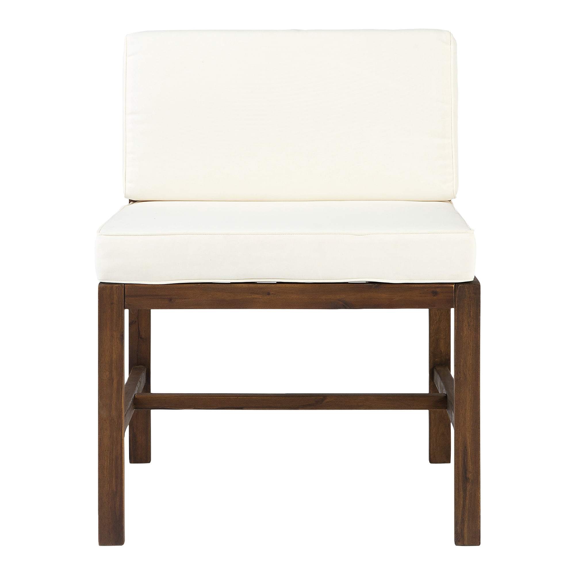 Modular Outdoor Dark Brown Acacia Wood Armless Chair by Manor Park
