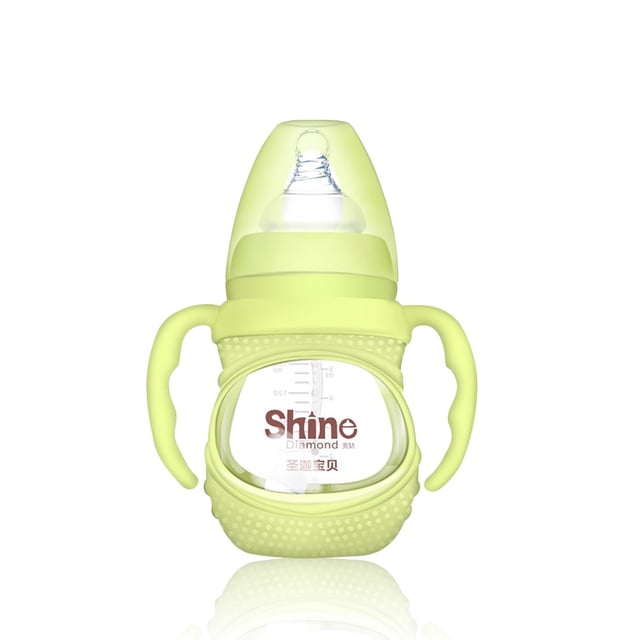 Biberón Leche para bebé Alimentador de agua Bebida para recién nacidos Aprendizaje de enfermería resistente al calor Taza de pezón para niños pequeños resistente al calor Verde, 150 ml Methold BA000333-04