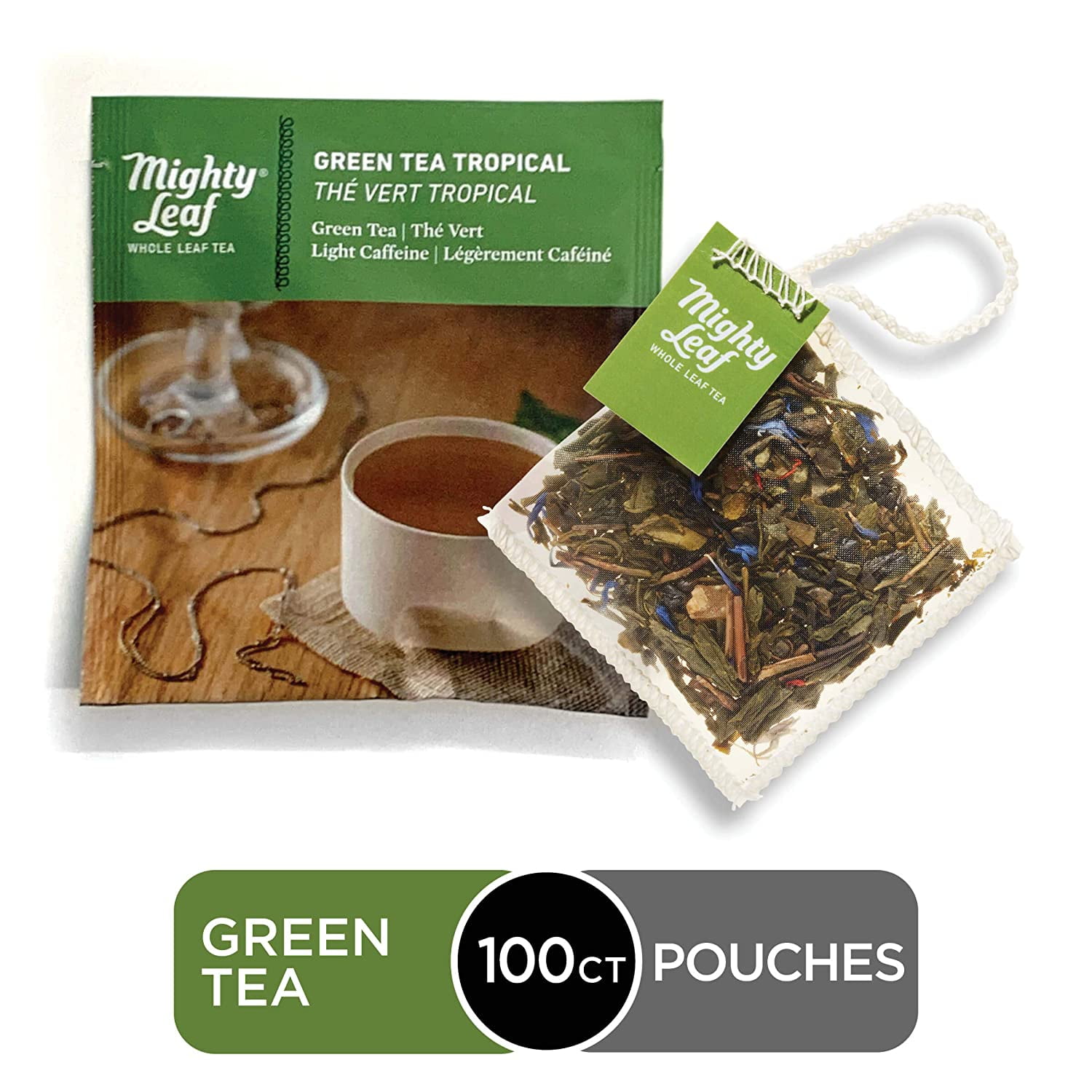 Mighty Leaf Tea Green Tea Tropical Tea Pouches, 100ct Green Tea Bags in