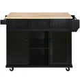thumbnail image 4 of 53-inch Width Kitchen Island with Drop-Leaf Countertop Black, 4 of 5