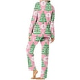 thumbnail image 4 of Mifsaly Womens Christmas Pajamas Sets Loose Pjs 2 Piece V-Neck Long Sleeve Sleepwear Lapel Button Down Xmas Santa Print Nightwear Casual Wide Leg Pants with Pockets Funny Gifts 2025 Festival Homewear, 4 of 7
