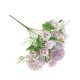 thumbnail image 5 of Decoración floral para el hogar Ramo de flores de rosas artificiales Boda Ramo de flores falsas de tela de seda nupcial, Morado claro Eigraketly HA6621-01B, 5 of 6