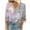 Pink, variant on MIUOWANP Oversize Women's Aesthetic Long Sleeve Tops Floral Print Lace V-Neck Pullover, Loose Breathable 3/4 Sleeve Raglan Size XXL(12)Purple