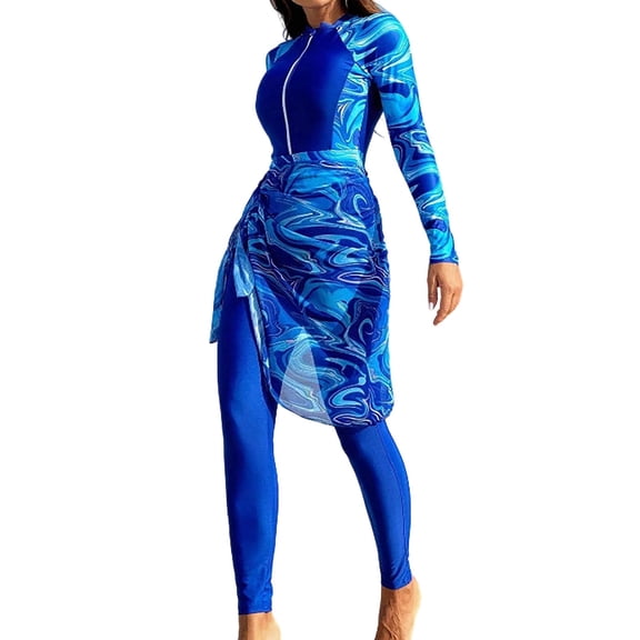 MuXiKeJi Clothes Swimsuits for Women Modest Full Cover Swimwear Short Top Pants Hijab Swimsuit Rashguard