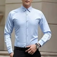 thumbnail image 5 of Men's Shirts Long Sleeve Drill Button Business Formal Social Wrinkle, 5 of 11