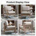 thumbnail image 4 of Bonzy Home Design Accent Chair, Comfy Fabric Armchair with Solid Wood Frame & Removable Cushions, Upholstered Reading Chair for Living Room Bedroom, Beige, 4 of 6