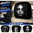 thumbnail image 6 of 2Pcs Ghost Face Headrest Covers, Scary Face Printing Auto Seat Universal Elastic Models Headrest Protector with Glowing-Eye Effects Cover Funny Decoration for Car Interior Vehicle Truck SUV, 6 of 6
