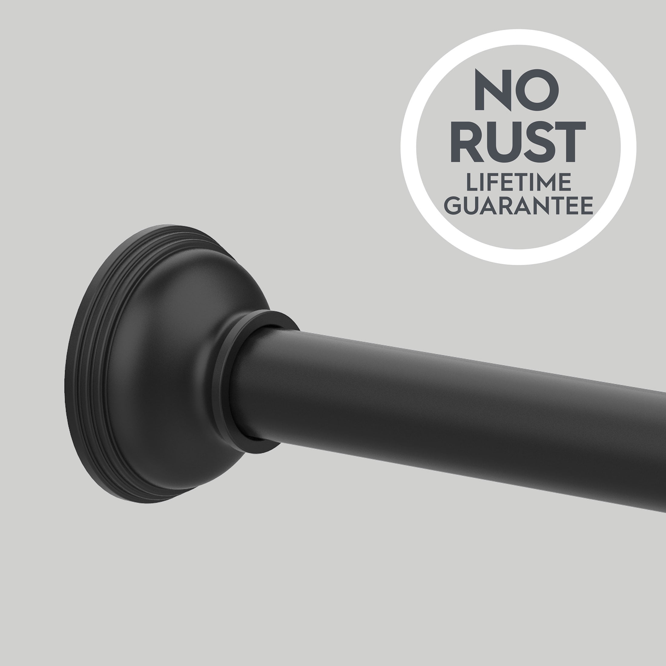 Better Homes & Gardens 43" to 72" Adjustable Tension Rustproof Aluminum Shower Rod, Matte Black