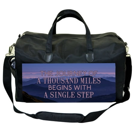 Inspirational Quote-Mountains Large Black Duffel Satchel Style Speech Therapy Supplies / Therapist's / Speech Language Pathologist's