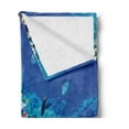 thumbnail image 2 of Fish Soft Flannel Fleece Throw Blanket, Barrier Reefs Covered Sea with Lagoon and Zebrafish Anemonefish Picture, Cozy Plush for Indoor and Outdoor Use, 60" x 80", Turquoise Pale Yellow, by Ambesonne, 2 of 5