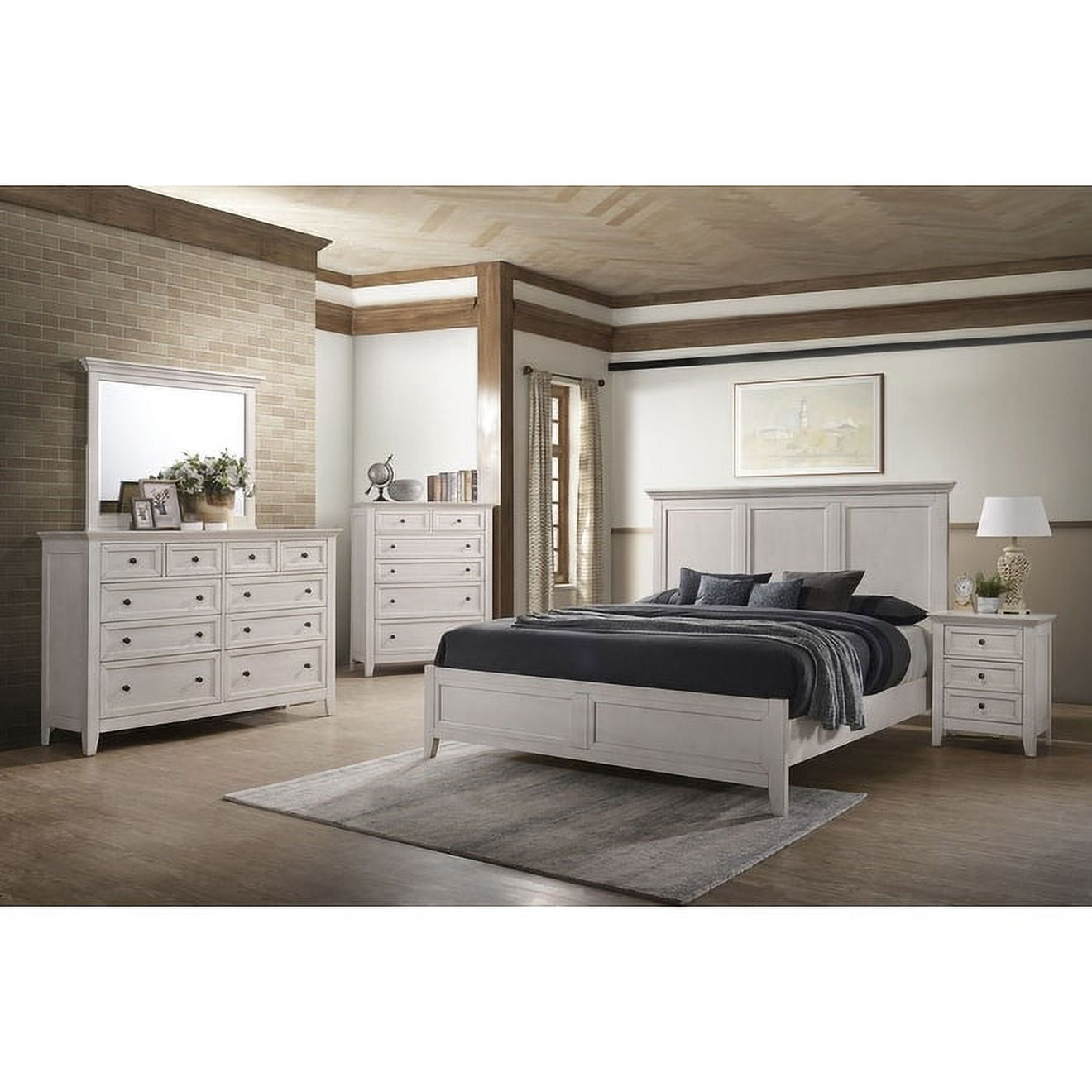 Intercon Nightstand, 3 Drawer in Rustic White