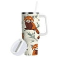 thumbnail image 2 of Stainless Steel Tumbler with Straw and Handle, Double Wall Insulated Tumblers, Red Panda Pattern, 2 of 9