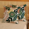 thumbnail image 2 of Boho Floral Pillow Covers 16x16 Inch Set of 2, Flower Spring Throw Pillows Rustic Vintage Decorative Summer Tropical Palm Leaves Pillowcase Linen Bohemian Outdoor Cushion Case for Home Decor, 2 of 6