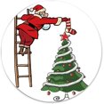 thumbnail image 1 of 2021 Metal Decor Sign Santa Tree Retro Round Sign Rustproof Bar Home Wall Decor Restaurant Door Plaques Bar 12x12 In, 1 of 4