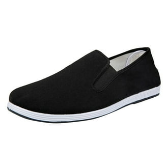 Zig Zag Men's Wino Black Canvas Slip-on Sneakers with Beige Sole