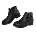 thumbnail image 4 of Rexoro Girls Bow Ankle Boots Cute Round Toe Side Zipper Kids Booties Dress Party Shoes,Black Glitter,1 Big Kid, 4 of 5