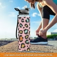 thumbnail image 5 of Motivational Water Bottle 32 oz with Straw, BPA Free Reusable Fitness Sport Bottle Perfect for Travel, School, Outdoors, and Gym Light Pink Leopard Print, 5 of 6