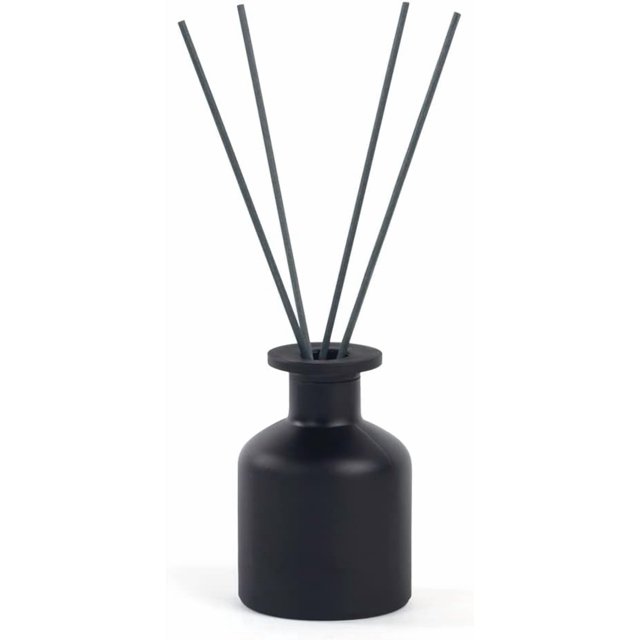 Lot de 1 Bouteille Diffuseur en Verre Vide Récipient d'Aromathérapie Pot Accessoires de Parfum à Utiliser pour Bricolage Remplacement Bâtons de Diffuseur Ensembles Huiles Essentielles Artisanat Déco (Noir)
