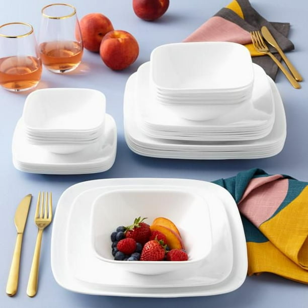 Corelle Square Appetizer Plates Corelle Pure White Square Glass