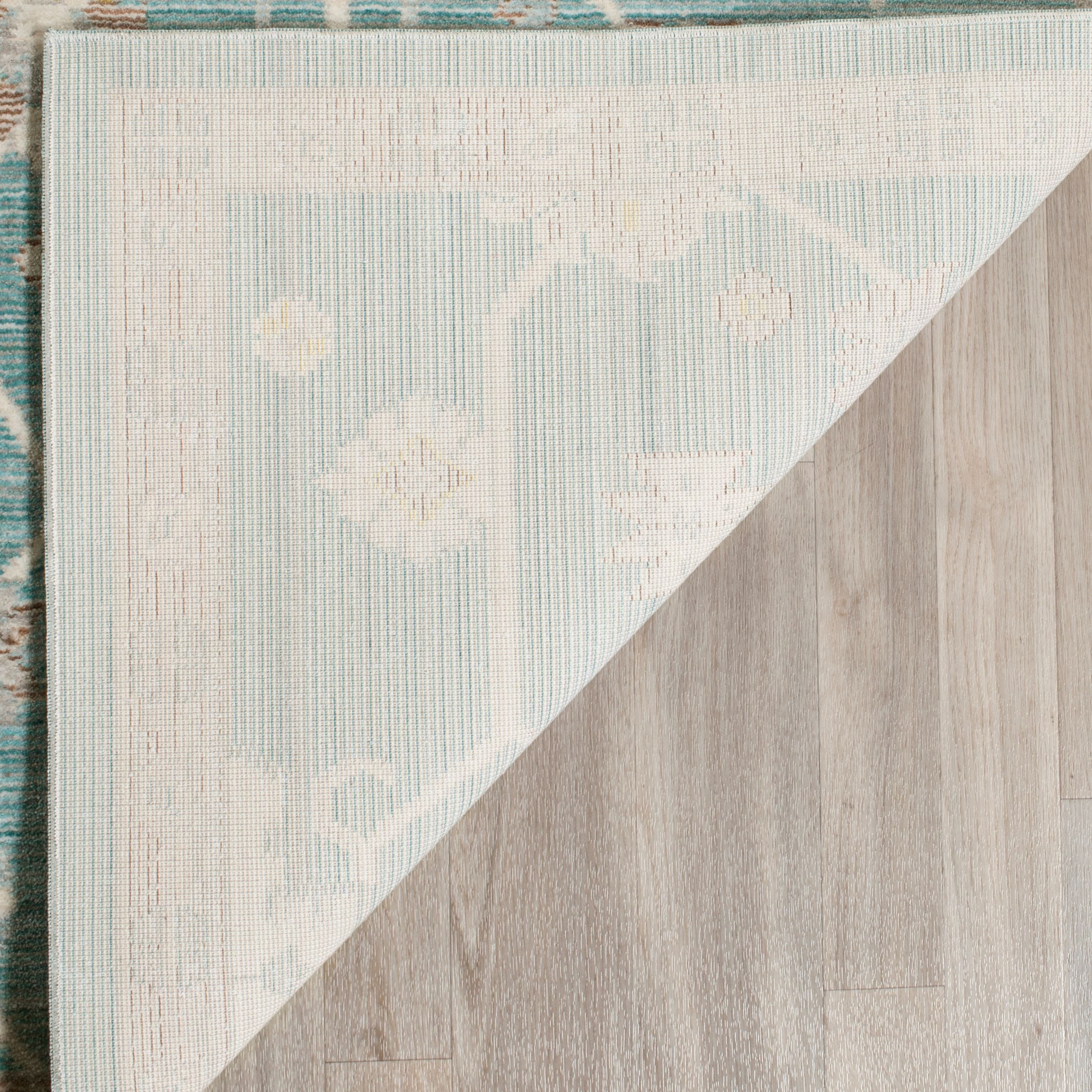 SAFAVIEH Valencia Gemma Abstract Polyester Runner Rug, Steel Blue, 2'3" x 8'