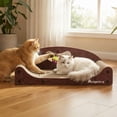 thumbnail image 1 of Cama rascadora para gatos Angetra 21 de cartón, sofá rascador marrón, 1 of 8