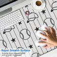 thumbnail image 2 of Long Mouse Pads for Desk,Black and White Baseball Caps Pattern Desk Mats on Top Of Desks, Desk Mouse Pad Extra Large with 3mm Non-Slip Base and Stitched Edge for Gaming,Office,Work,Home 47.3"x23.6", 2 of 6