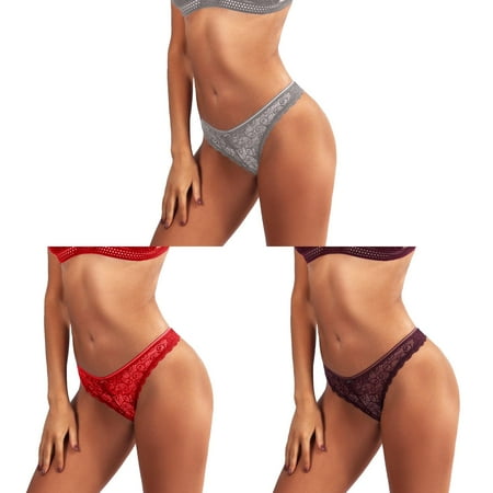 

New Hot Panties For Women Crochet Lace Lace-up Panty Hollow Out Underwear Extra Large Panties for *3PCS
