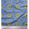 thumbnail image 1 of Soimoi Cotton Cambric Fabric Artistic Flower Mandala Print Fabric by The Yard 56 Inch Wide, 1 of 3