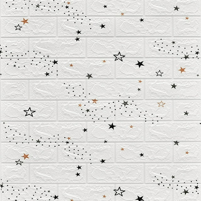 Gray 70x77cm PE Foam Self Adhesive 3D Wall Stickers Wallpaper