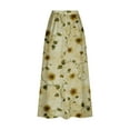 thumbnail image 4 of Mqqzkk Women's A-Line Midi Skirt Fashion Flower Printed Skirts with Pockets High Waist Flared Below The Knee Skirts, 4 of 5